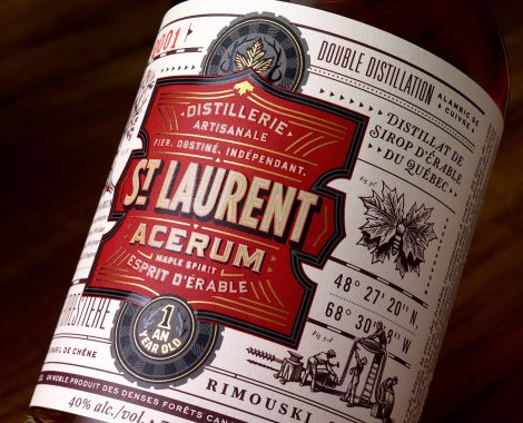 Destilados premium canadá quebec st. laurent gin acerum whiskey